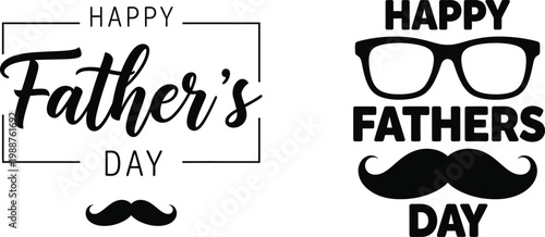 Happy 1st father's day typography design with heart and balloon elements