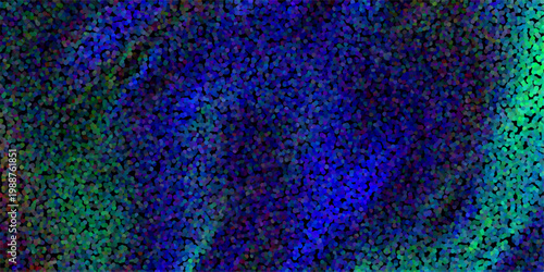 Dynamic abstract background with scattered dots in deep blue purple and green tones creating a textured and energetic visual flow for design projects