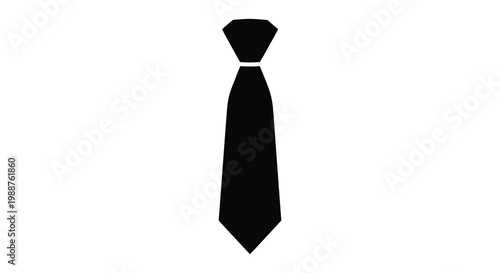 A simple black tie illustration against a white background bold silhouette