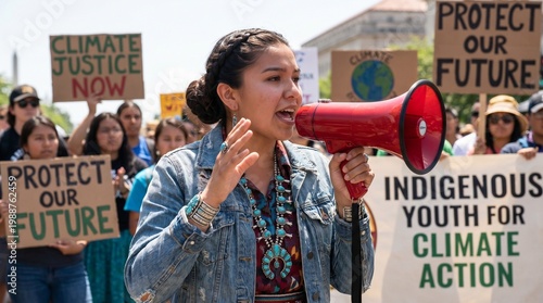 Indigenous Woman Activist Climate Rally