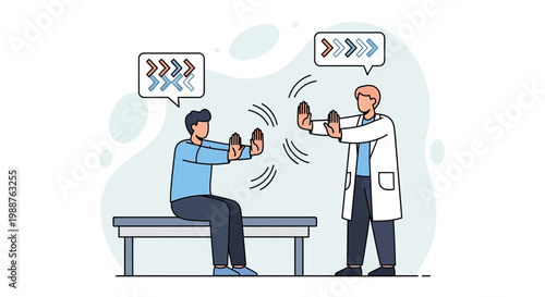 Doctor examining patient's vision with eye chart, ophthalmology concept