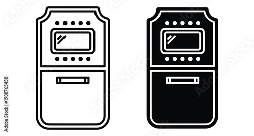 Ballistic riot shield icon set featuring outline and solid black versions for police law enforcement security and tactical defense equipment