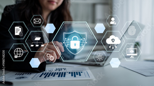 Photography AI cybersecurity safeguards systems with encryption, access control, and AI secure data flow