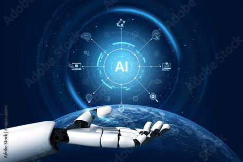 Bild auf Leinwand Connected AI platform unifies analytics, AI automation, and knowledge to support robotics, voice, and AI search, enabling faster decisions and scalable AI workflows across NLP enterprise