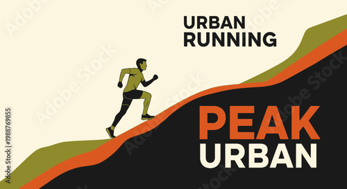Urban Runner Ascending Peak: A Dynamic Vector Illustration Of Fitness and Endurance