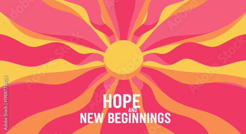 Vibrant Abstract Design Symbolizing Hope and Energetic New Beginnings in Summer Colors
