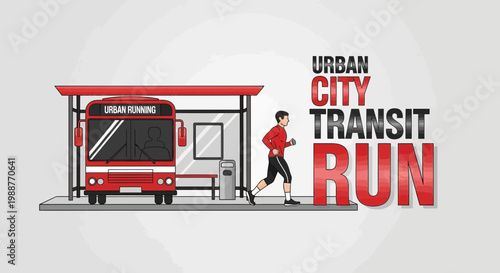 Urban Runner In Transit: A Modern Conceptual Depiction Of City Commuting And Exercise