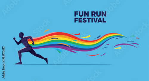 Vibrant Runner with Rainbow Swirls: Celebrating Fun Run Festival Events With Style