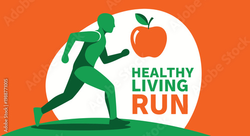 Vibrant Imagery Depicting Healthy Lifestyle, Fitness, and Nutritional Endurance in Motion