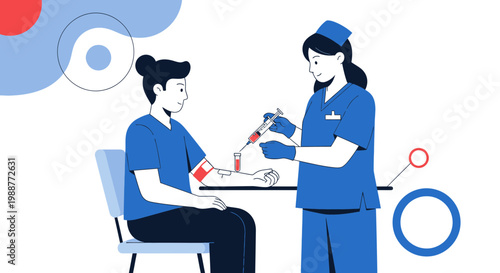 Nurse drawing blood from patient arm for medical test, healthcare concept