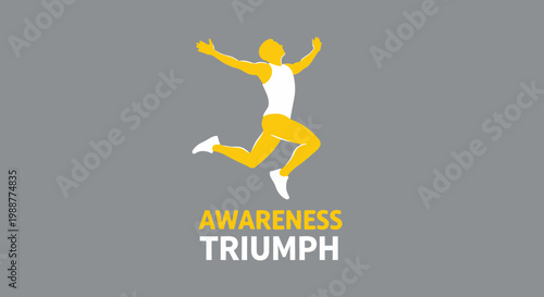 Victorious Athlete Ascends Toward Awareness and Triumph Achievement