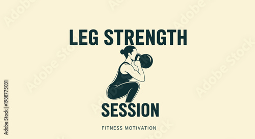 Visualize Leg Strength Session with Kettlebell, Designed for Fitness Motivation