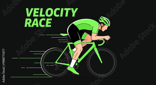 Vivid Velocity Race Athlete Cycling Swiftly with Motion Blur