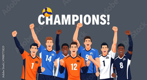 Volleyball Team Celebrates Championship Victory With Cheers