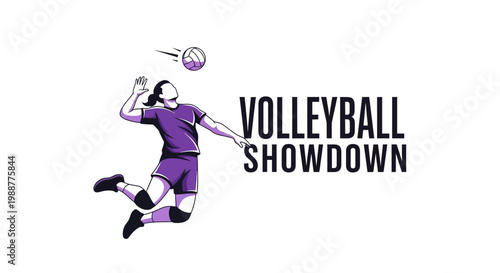 Volleyball Showdown: Dynamic Illustration Depicting Athleticism, Skill, and Sporting Event