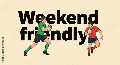 Weekend Friendly: A Rugby Match Illustrating Teamwork and Active Weekend Recreation