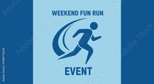 Weekend Fun Run Event Illustration Featuring Runner Graphic for Community Recreation Activities