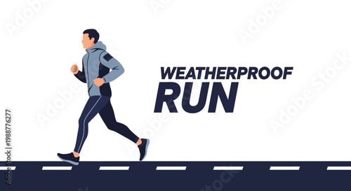 Weatherproof Running: A Runner Embracing the Elements In Sportswear And Modern Exercise