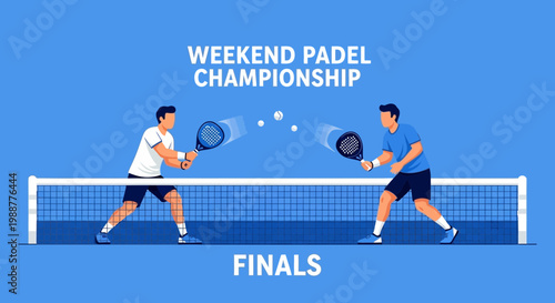 Weekend Padel Championship Finals Action Illustration