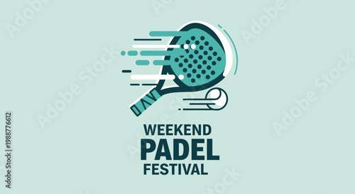 Weekend Padel Festival Logo with Dynamic Illustration and Sporting Event Design