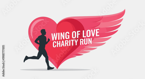 Wing Of Love Charity Run Dynamic Illustration