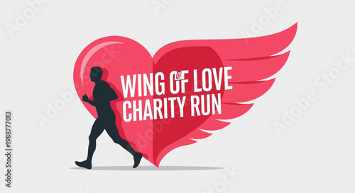 Wing Of Love Charity Run Heart With Wings Runner