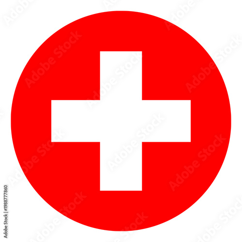 Switzerland Flag in Circle Shape
