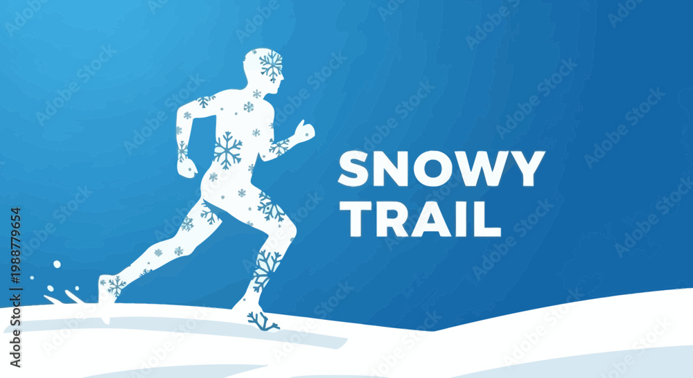 Fototapeta premium Winter Runner on a Snowy Path, Embrace the Cold in Motion During Winter Season