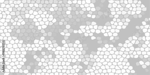 Abstract white organic cell pattern on gray background, microscopic biological structure texture for medical design