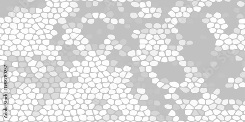 Abstract white organic cell pattern on gray background, microscopic biological structure texture for medical design