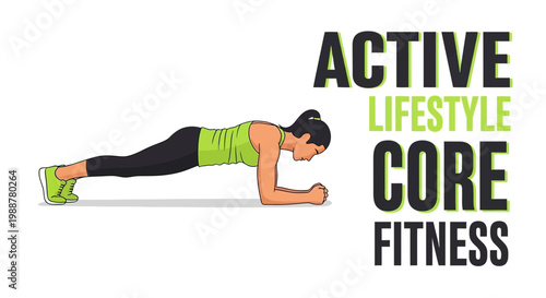 Woman Performing Plank Exercise Demonstrating Active Lifestyle and Fitness Concept