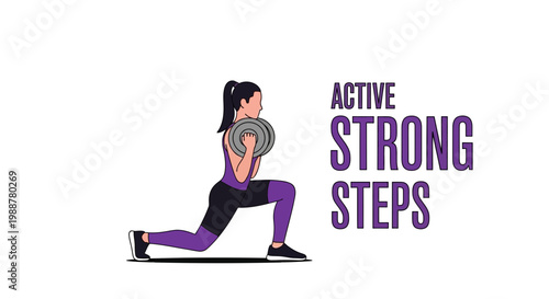 Woman Performing Leg Exercise With Weight, Demonstrating Strong Steps For Fitness Goal