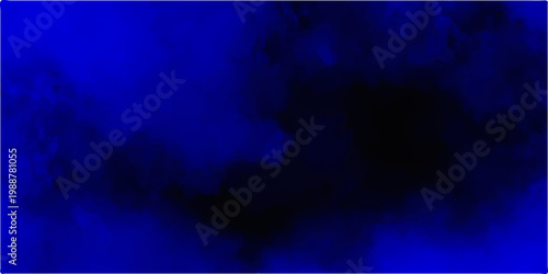 Dark blue and black abstract watercolor texture background with moody smoky atmospheric paint splash effect
