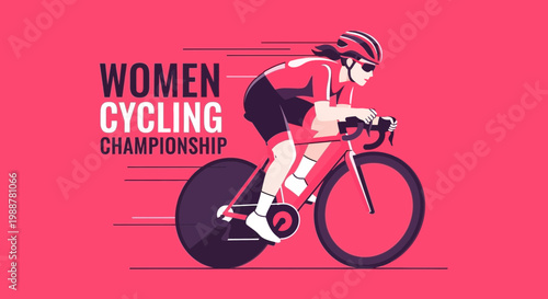 Women Cyclist Race: Dynamic Illustration of Championship Competition and Speed
