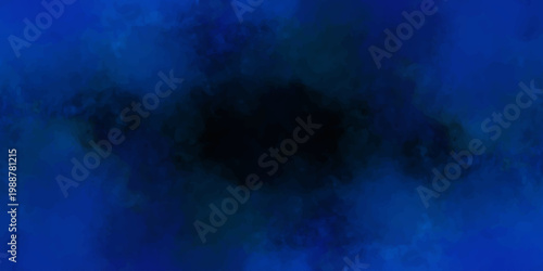 Dark blue and black abstract watercolor texture background with moody smoky atmospheric paint splash effect