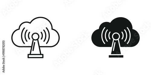 Comparison of cloud storage and network signal strength icons with different styles