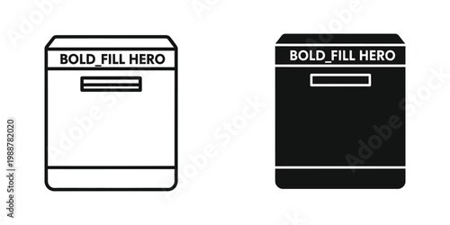Comparison of a standard and bold filled trash bin labeled bold fill hero
