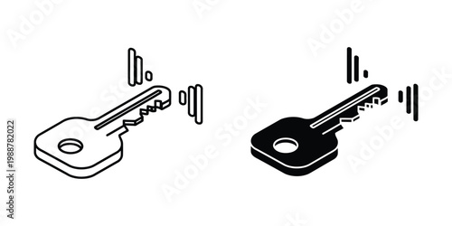 Comparison of traditional and modern key designs with sound wave illustrations