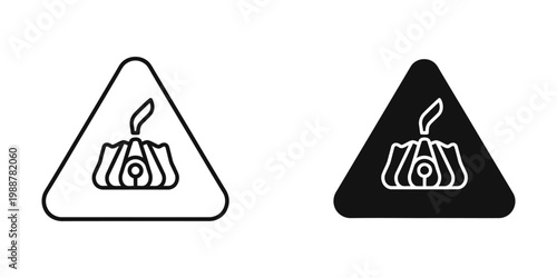 Comparison of warning symbols for radioactive materials in different color schemes