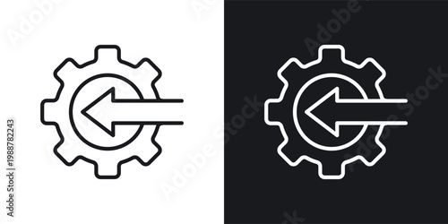 Integration icons set in black and white stroke lines
