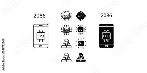 Comparison of 2086 technology and processing units in mobile devices