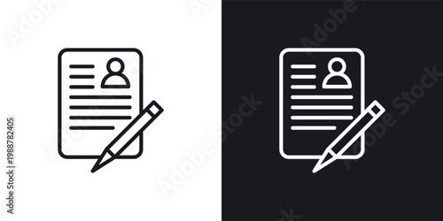 Job description icons set in black and white stroke lines