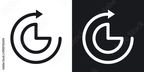 Less time icons set in black and white stroke lines
