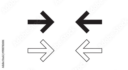 Paired arrows pointing in opposite directions both solid and outline