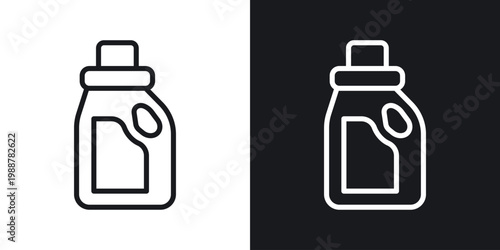 liquid detergent icons set in black and white stroke lines