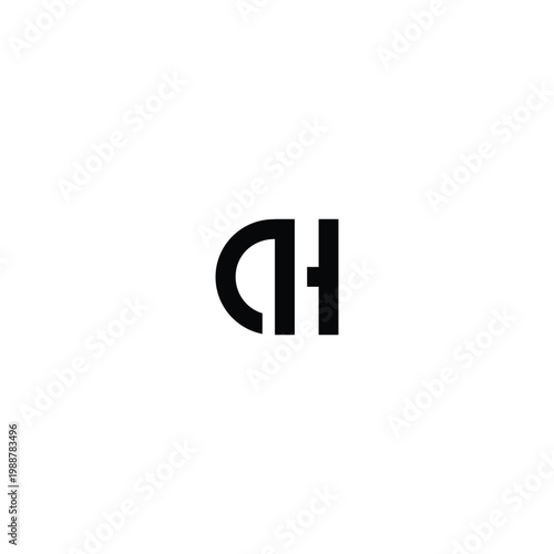 Simple modern letter combination logo design with black letters