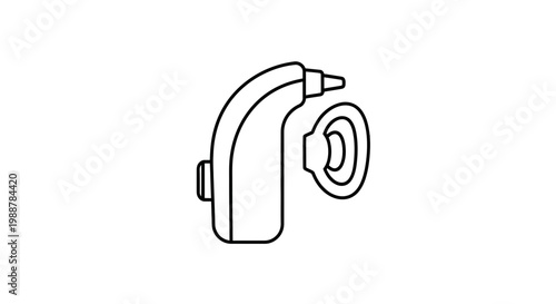 Hearing Aid Device and Earbud Icon, Medical Technology, Auditory Health