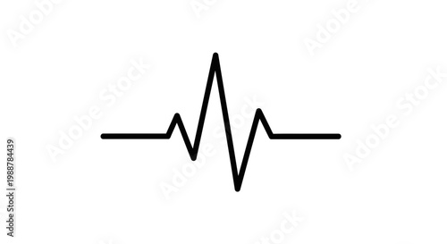 Heartbeat Line Graphic: Medical Pulse Wave, ECG Monitor, Health Concept