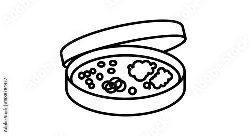 Petri Dish with Bacterial Colonies and Microorganisms in Laboratory
