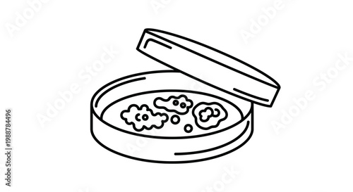 Petri dish with bacterial colonies, scientific research, microbiology, laboratory experiment, medical analysis